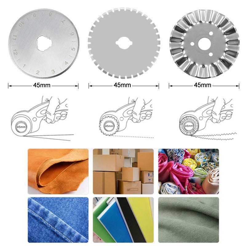 Cortador Circular Manual com 5 Lâminas Couro Tecidos Eva