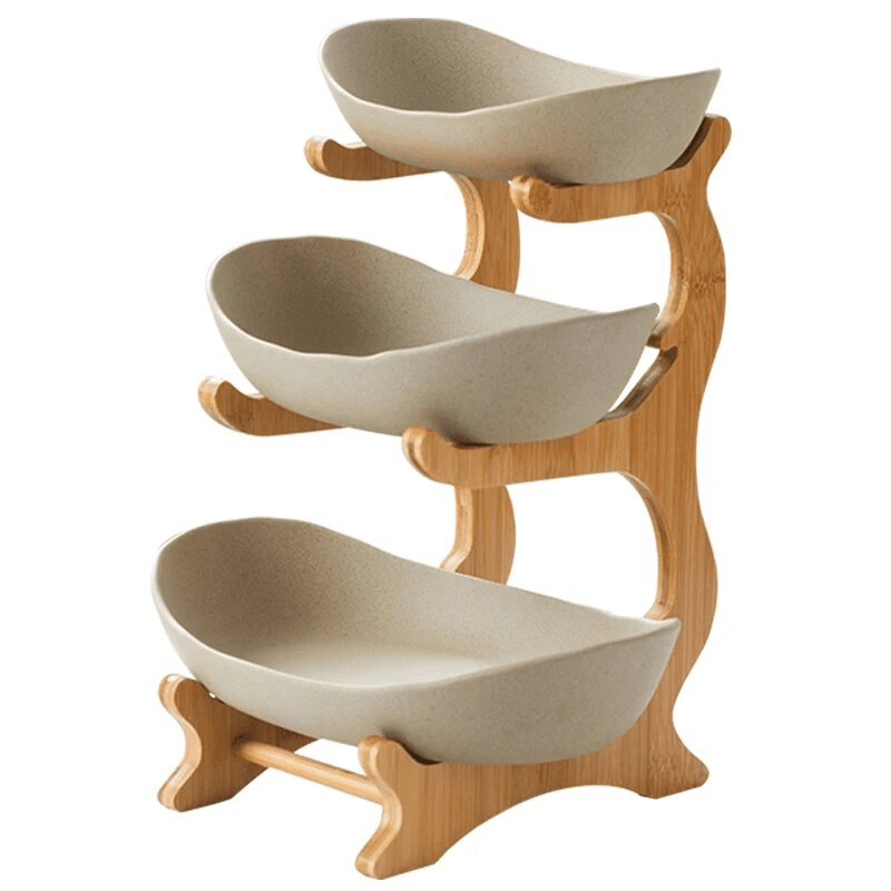 Fruteira de Mesa em Bambu de 1 a 3 Andares - Modern Fruit