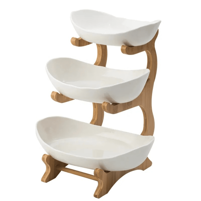 Fruteira de Mesa em Bambu de 1 a 3 Andares - Modern Fruit