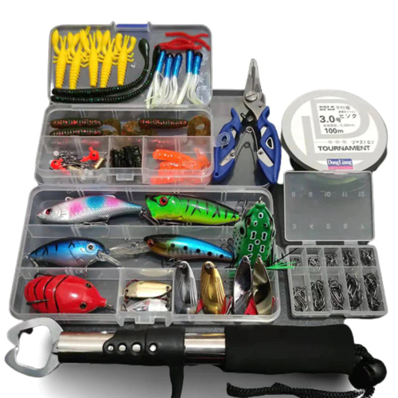 Kit Profissional Completo de Pescaria 165 Peças - FishBox