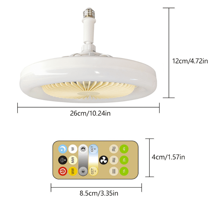 Lâmpada Ventilador Led 2 em 1 com Controle Remoto - BrisaLux