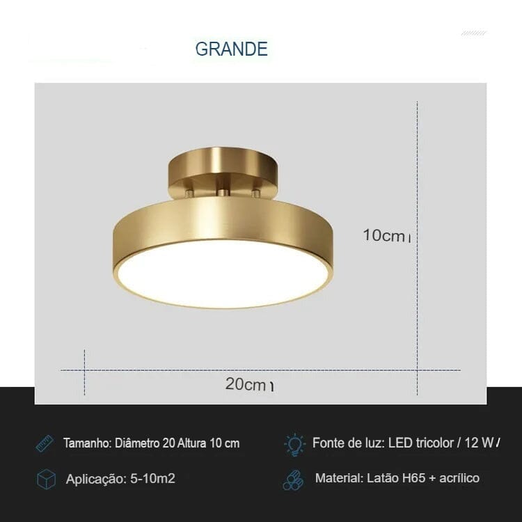 Luminária de Teto Redonda Direcionável em Led - Stratus Line