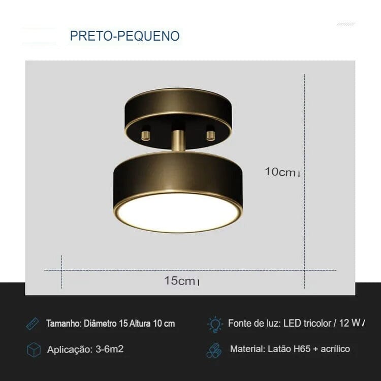 Luminária de Teto Redonda Direcionável em Led - Stratus Line