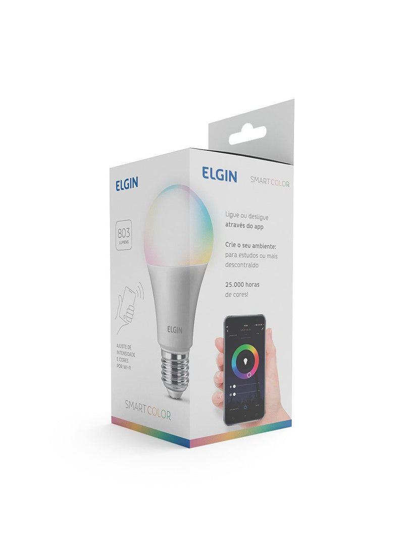 Smart Lâmpada Led Colors, 10w Bivolt Wi-FI - Elgin, compatível com Alexa