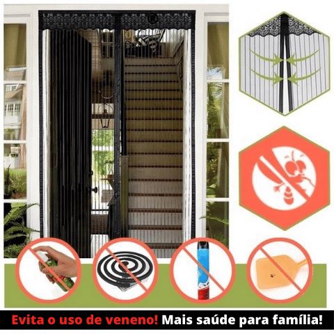 Tela Magnética Antimosquito para portas (abre e fecha sem usar as mãos) - Automatika -