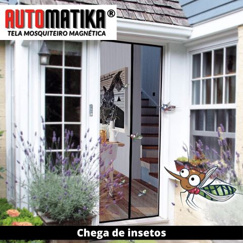 Tela Magnética Antimosquito para portas (abre e fecha sem usar as mãos) - Automatika -